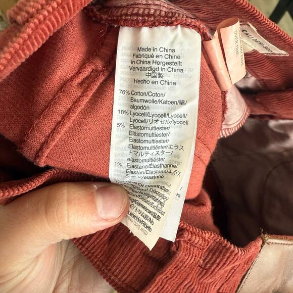 Madewell Cali Demi-Boot Jeans Corduroy Button Fly in Canterbury Red M0602 Sz 25 - Picture 7 of 8